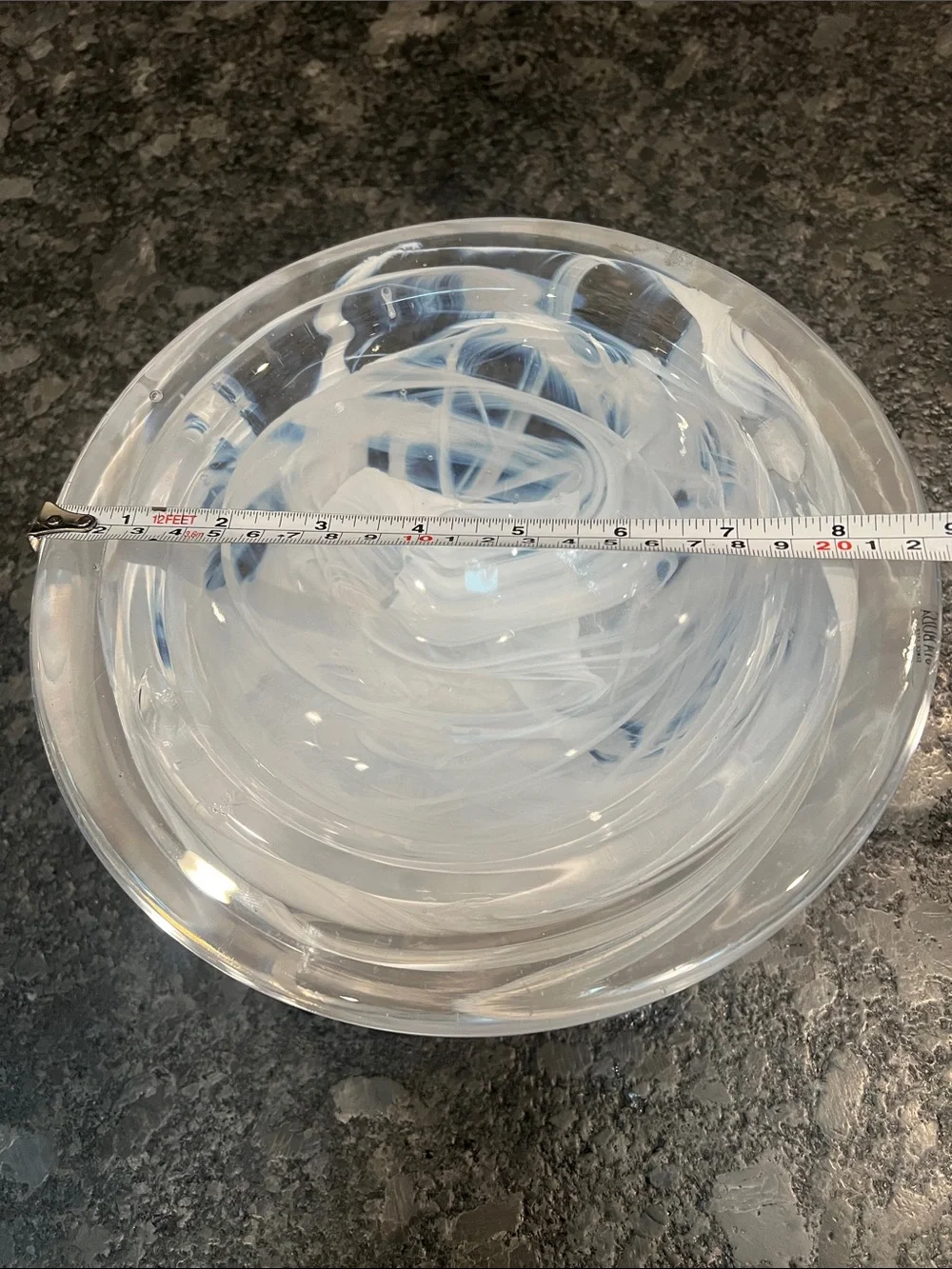 Kosta Boda Atoll Anna Ehrner Large Heavy White Swirl Votive Bowl
